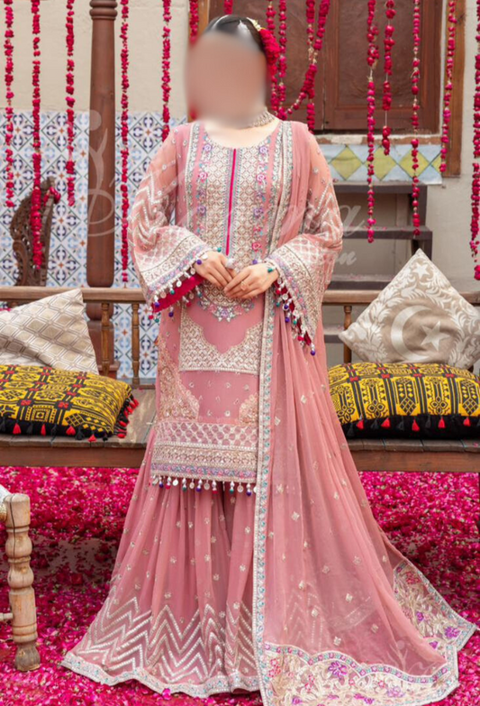 F-440-A - Salmon Pink - Noor-e-Jahan by Karma 2024