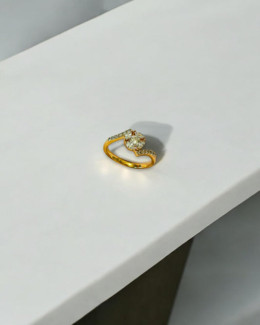 JC-933 - Gold Plated Ring with Zircon